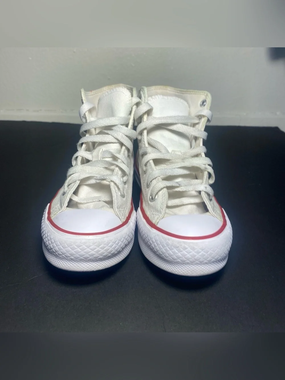 Y2K Converse Chuck Taylor All Star Hi Top White Canvas Shoes Youth Kids Size 3